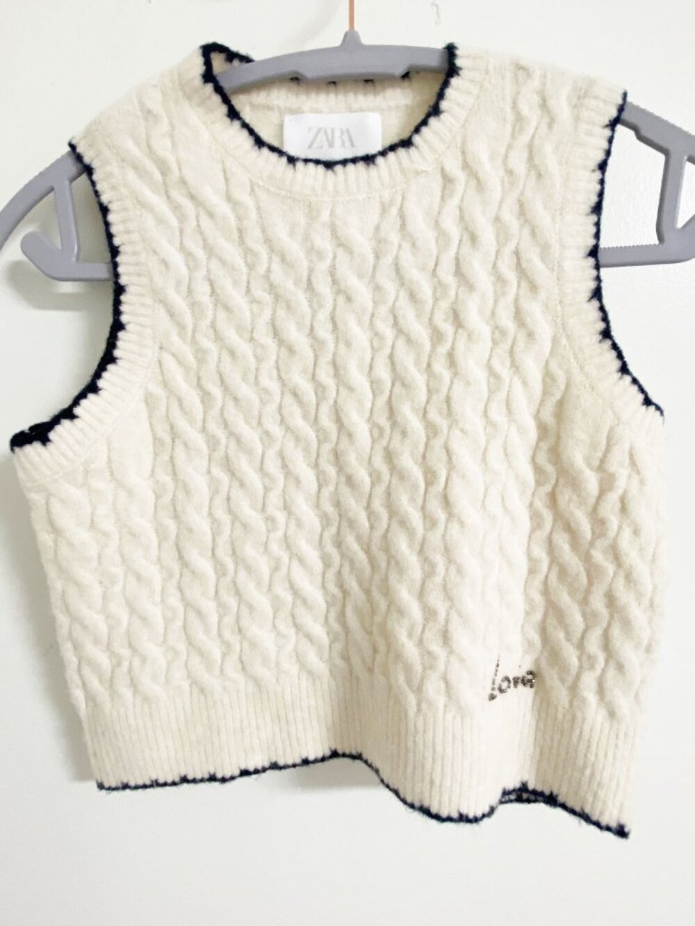 Zara Kids Cable Knit Sleevesless Vest Girls Size 9-10 - Picture 4 of 5